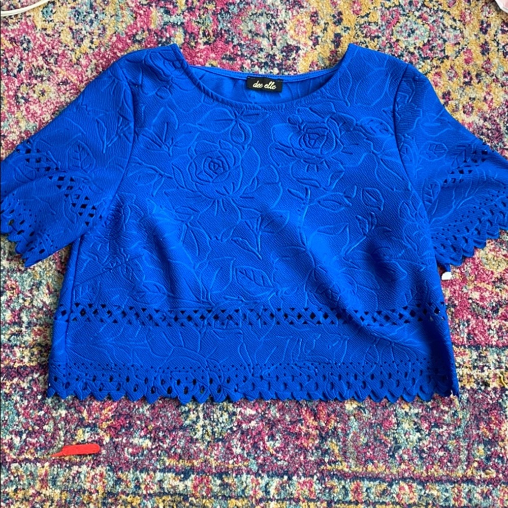 Blue crop top